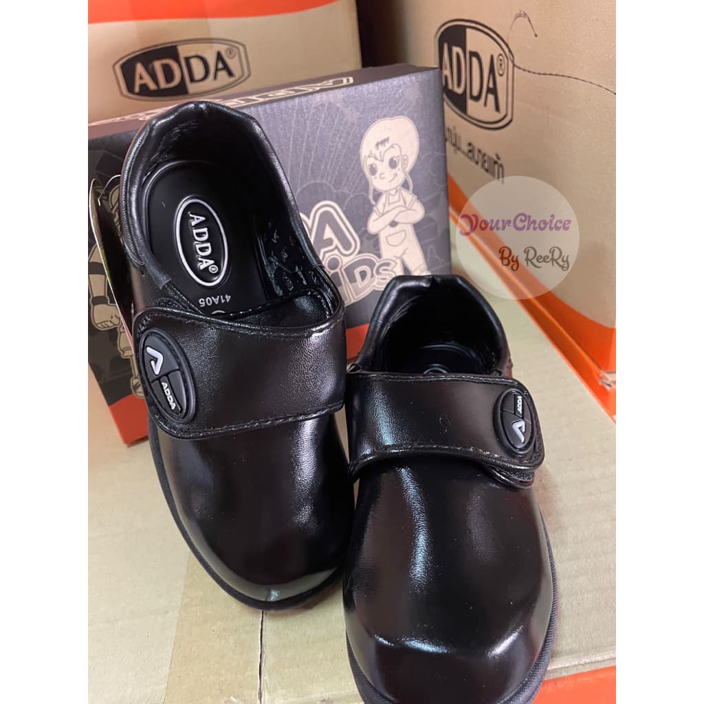 New‼ รองเท้านักเรียนอนุบาลชาย หนังดำล้วน ADDA 41A05 รูปที่ 4
