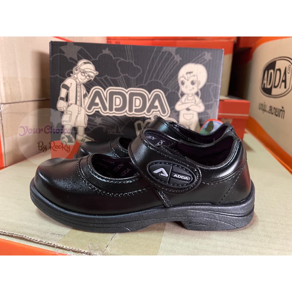New‼ รองเท้านักเรียนอนุบาลชาย หนังดำล้วน ADDA 41A05 รูปที่ 3