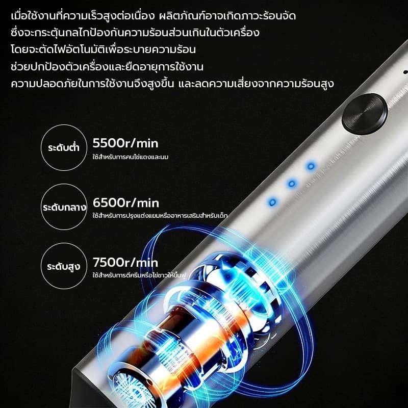 KENTO LITE Electric Milk Frother เครื่องปั่นฟองนมมือถือ แบบมือถือ ไร้สาย วัสดุสแตนเลส Food Grade ใช้งานง่าย จับถนัดมือ รูปที่ 8
