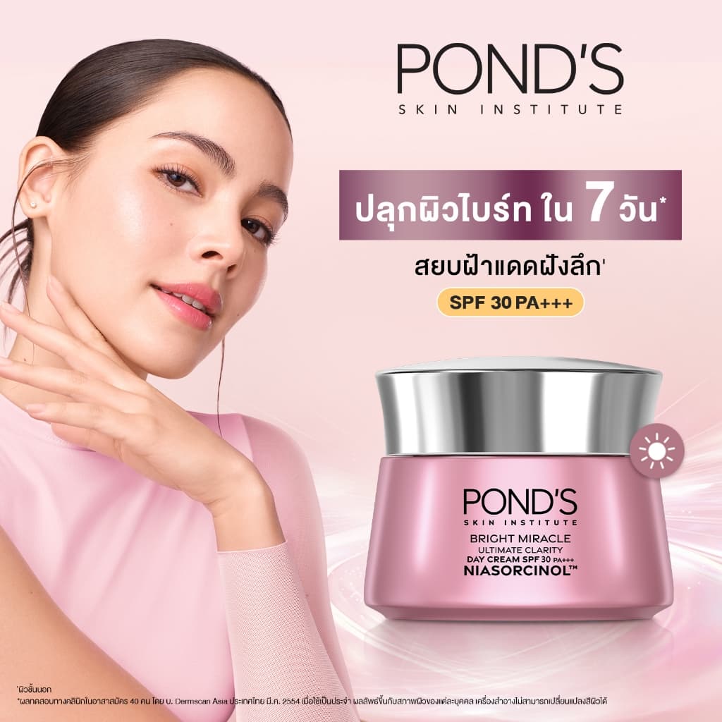 พอนด์ส ไบรท์ มิราเคิล ครีมหน้าใสสูตรกลางวันSPF30และกลางคืน+โฟมล้างหน้า ลดรอยดำใน7วัน แพ็ค 3 ชิ้น รูปที่ 4