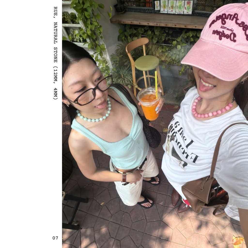 EMAU- Rue the Sleek Amazon Jade Necklace สร้อยหินอมาโซไนท์ รูปที่ 8