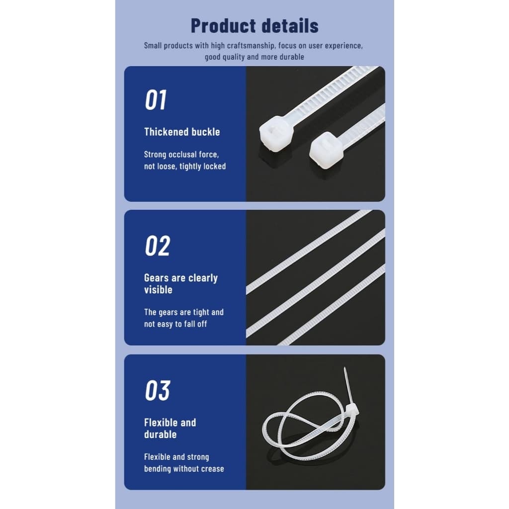 Cable Tie Nylon SUNRISE /Self Locking Zip Lock /PreferredHEAVYDUTY / Actual Pictures Posted รูปที่ 4