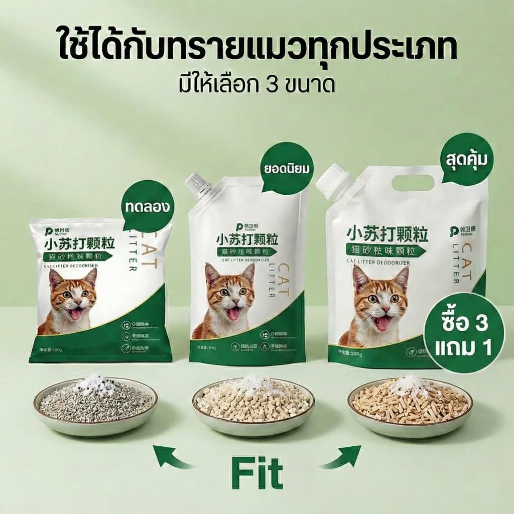 ผงกำจัดกลิ่นทรายแมว PetClear ลดกลิ่นอับ ดับกลิ่นฉี่แรงๆ เอาอยู่! Food Grade ปลอดภัย น้องแ รูปที่ 1
