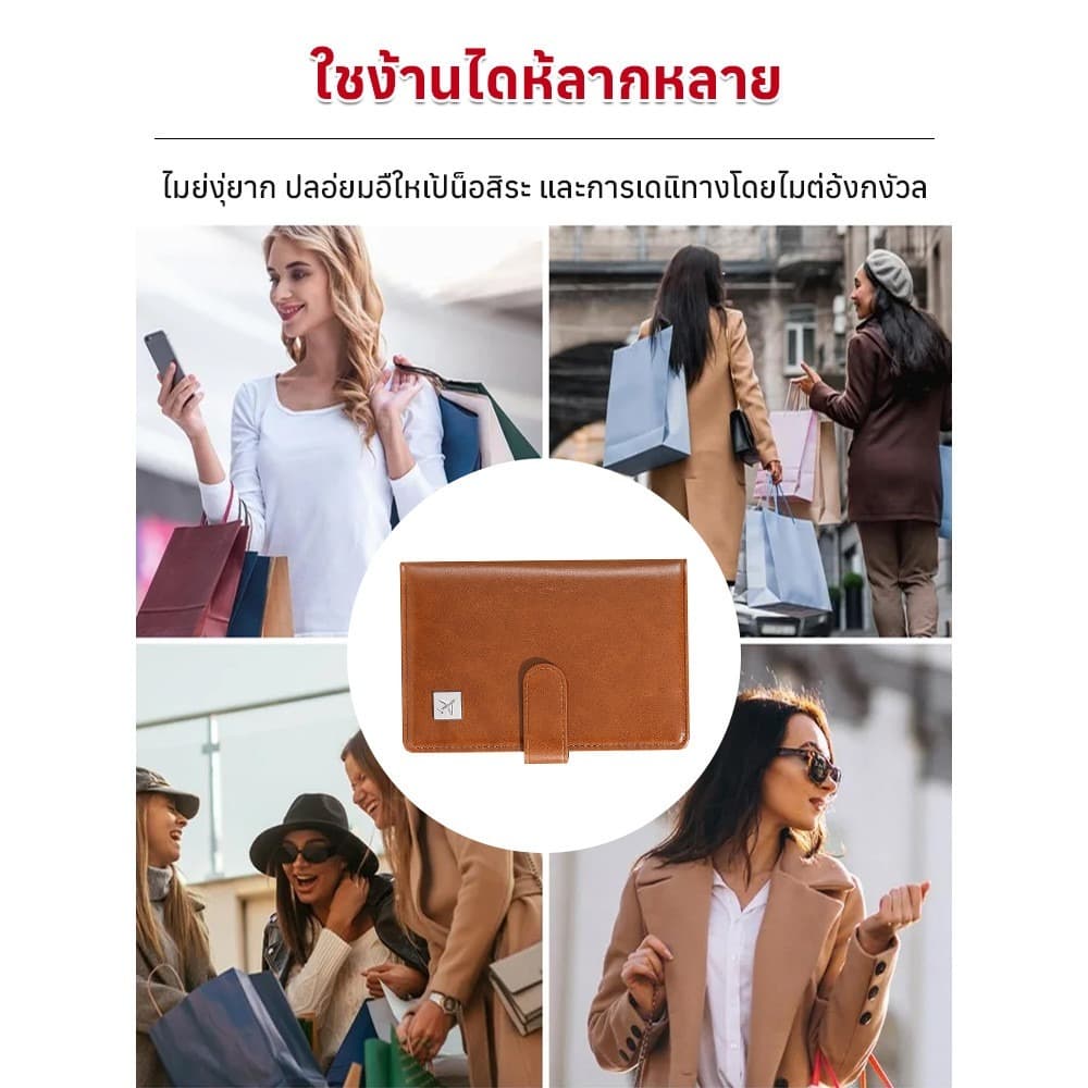คุณภาพสูง รองรับ COD กระเป๋าใส่พาสปอร์ตเดินทาง ป้องกัน RFID ป้องกันโจรกรรม กันน้ำ มี 8 ช่องใส่บัตร หลายช่องจัดเก็บเอกสา รูปที่ 8