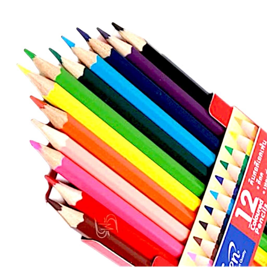 kidtuk เอลเฟ่นดินสอสีไม้ 12 สี Creative Color Pencils แบบสั้น ฟรีกบเหลา สีสันสดใส รูปที่ 6
