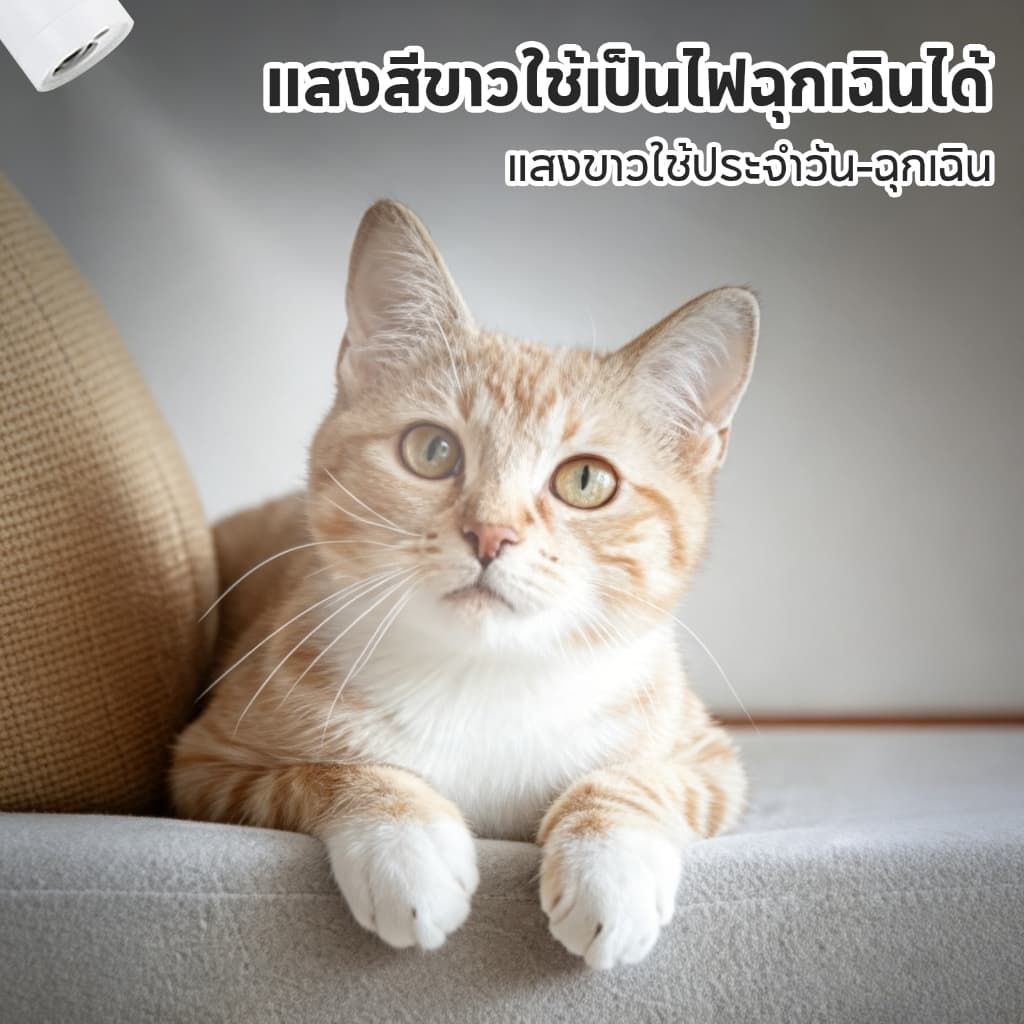 TUBIปากกาเลเซอร์สำหรับแมว ฉายลายน่ารักได้หลายแบบ ของเล่นแมว Interactive ช่วยลดเบื่อและขี้เกียจ ฝึกซ้อมล่าเหยื่อ USB รูปที่ 5