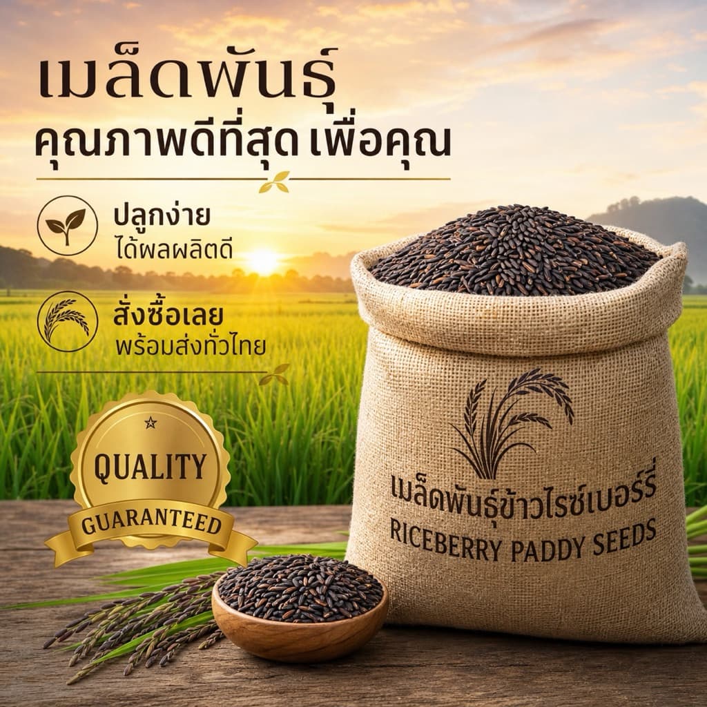 เมล็ดพันธุ์ข้าวไรซ์เบอร์รี่ ปลูกง่าย งอกไว ข้าวเปลือกคัดมือ เมล็ดสมบูรณ์ ปลูกได้ทุกพื้นที่ รูปที่ 9