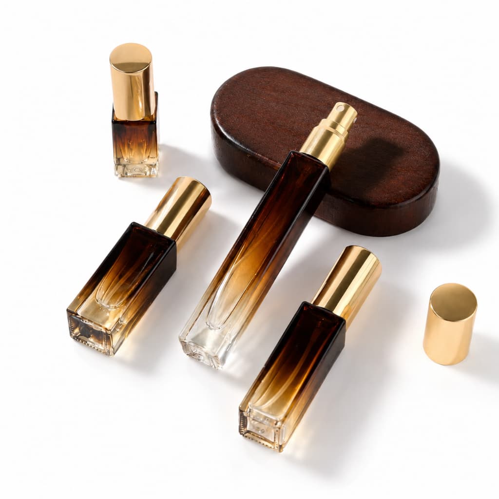 BKKPACK ขวดสเปรย์แก้วไล่สีน้ำตาล 5ml/10ml ขวดแบ่งน้ำหอม ทรงเหลี่ยม พรีเมียม PF004 รูปที่ 5