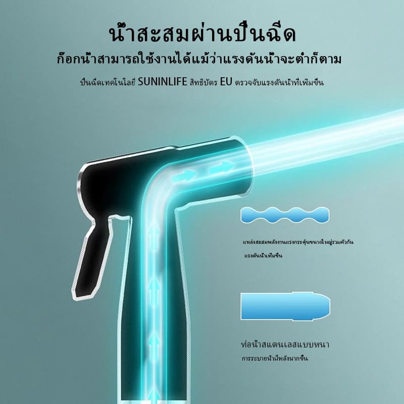 สายฉีดชำระ หัวฉีดก้น ครบชุด สแตนเลส 304 ไม่เป็นสนิม ชุดฉีดก้น หัวฉีดชำระ หัวฉีดสแตนเลส ทนทาน อายุการใช้งานยาวนาน รูปที่ 3