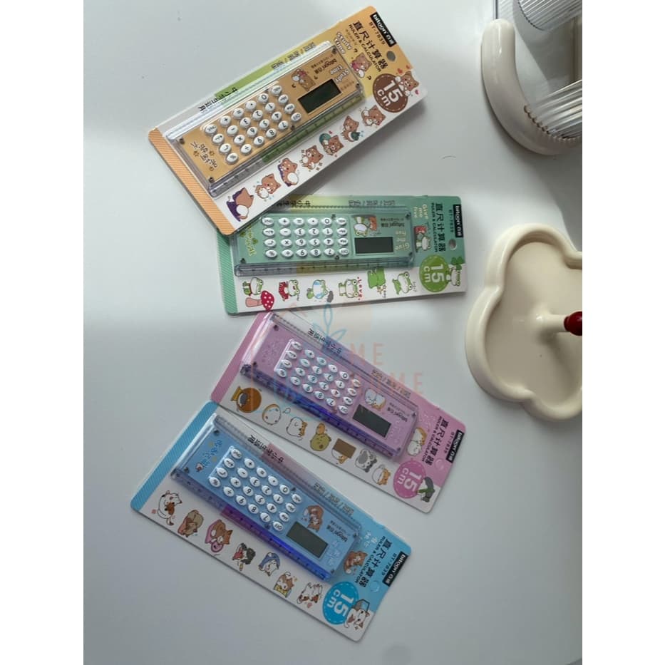 ไม้บรรทัดเครื่องคิดเลข ไม้บรรทัดพร้อมเครื่องคิดเลข 2in1 ลายการ์ตูนน่ารัก 15 ซม. Calculator Ruler นักเรียน พกพาง่าย รูปที่ 3