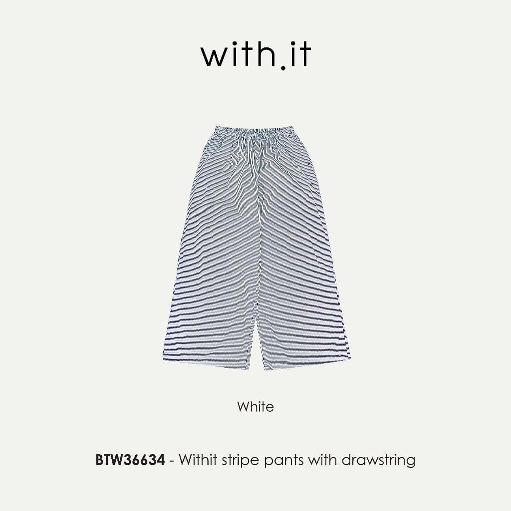 Withit stripe pants with drawstring กางเกงขายาวลายทาง - BTW36634 รูปที่ 4