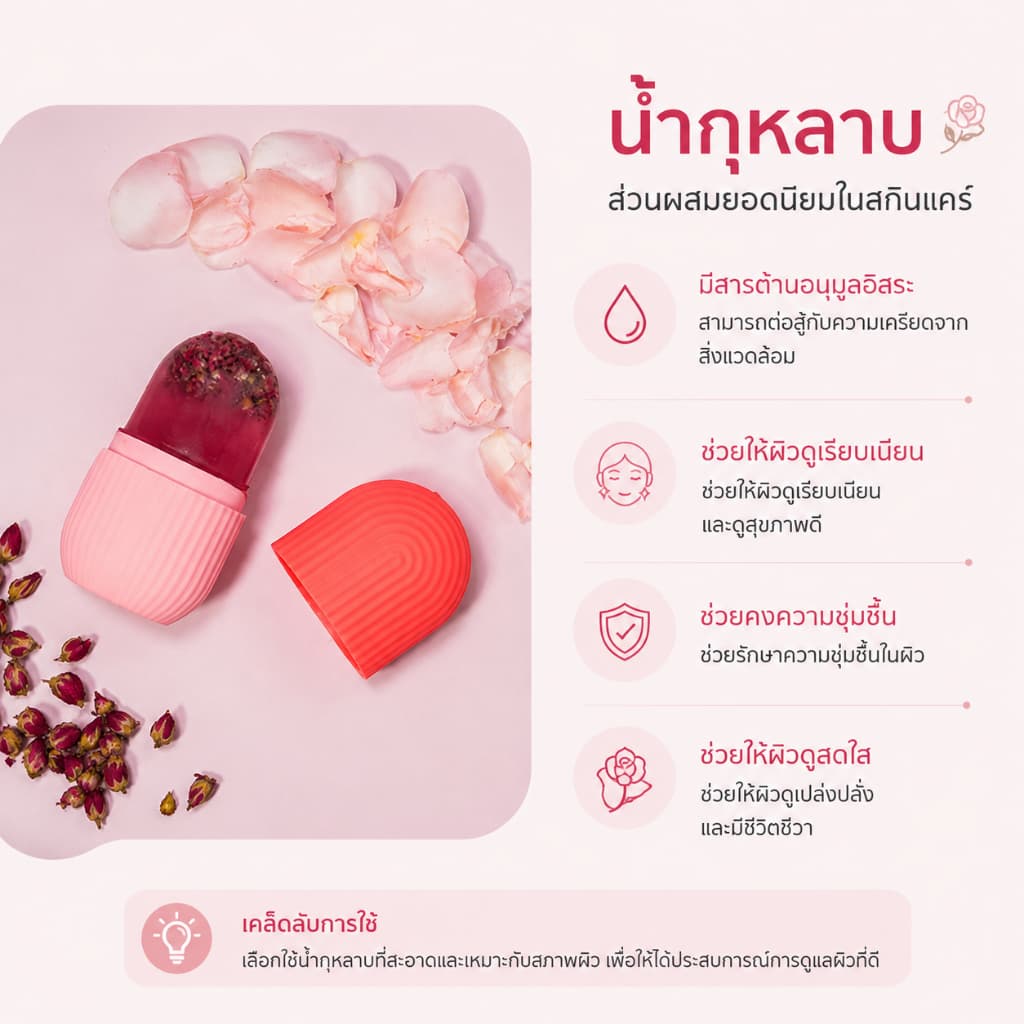 ซิริโคนนวดหน้า ICE FACIAL CUBE อุปกรณ์นวดหน้า ซิลิโคนทำน้ำแข็ง ช่วยฟรีชผิวให้ปัง รูขุมขนชิดมาก รูปที่ 4