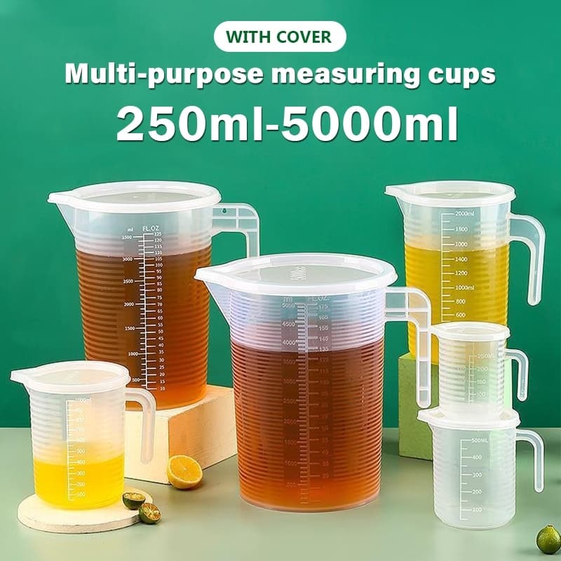 ถ้วยตวงพลาสติกใส 5000ml ทนความร้อน พร้อมฝาปิด ผลิตจาก PP เกรดอาหาร รูปที่ 3
