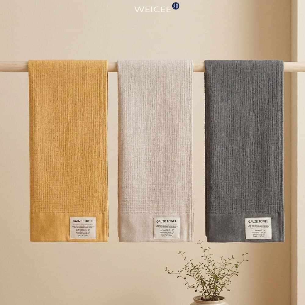 WEICEE ผ้าเช็ดตัว Cotton 100% ผ้าขนหนู เหมาะสำหรับคุณแม่และเด็กทารก สีไม่ตก ขนไม่ร่วง รูปที่ 7