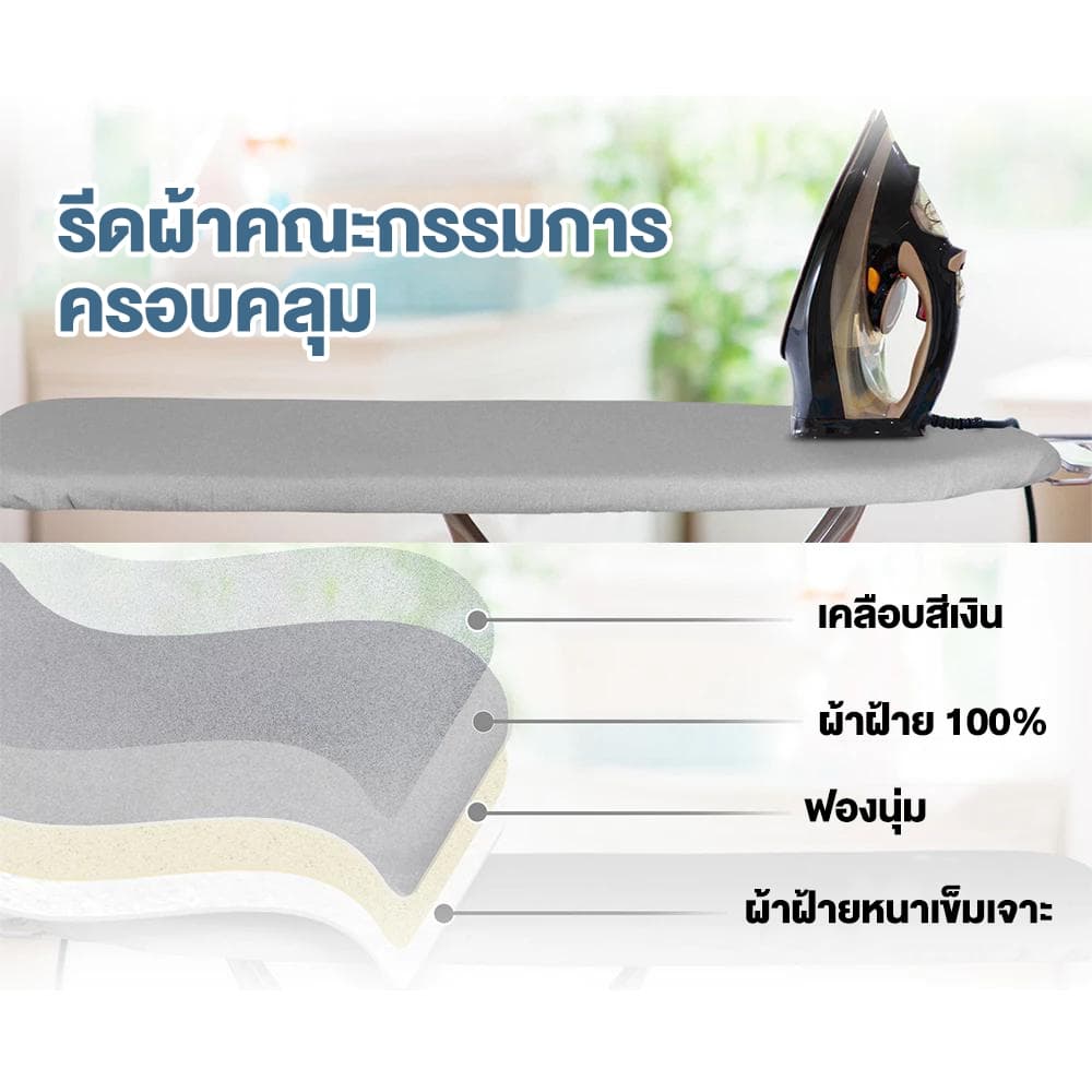 ผ้าคลุมโต๊ะรีดผ้า กันความร้อน 3 ชั้น ผ้ากันไฟ ปรับขนาดได้ ใช้ได้ทั้งบ้านและโรงงาน รูปที่ 4