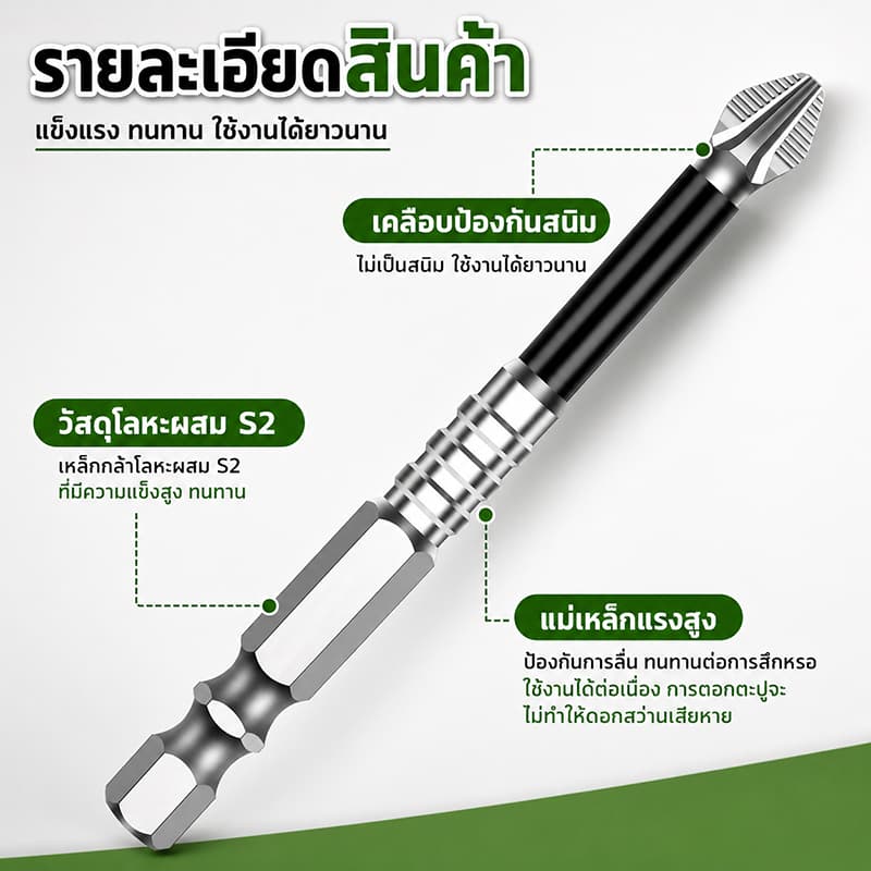 ชุดดอกไขควงแม่เหล็ก PH2 K5 20 ชิ้น ดอกไขควงสว่านไฟฟ้า ดอกบิตแม่เหล็ก กันลื่น เหล็กโลหะผสมคุณภาพสูง ใช้งานอเนกประสงค์ รูปที่ 4