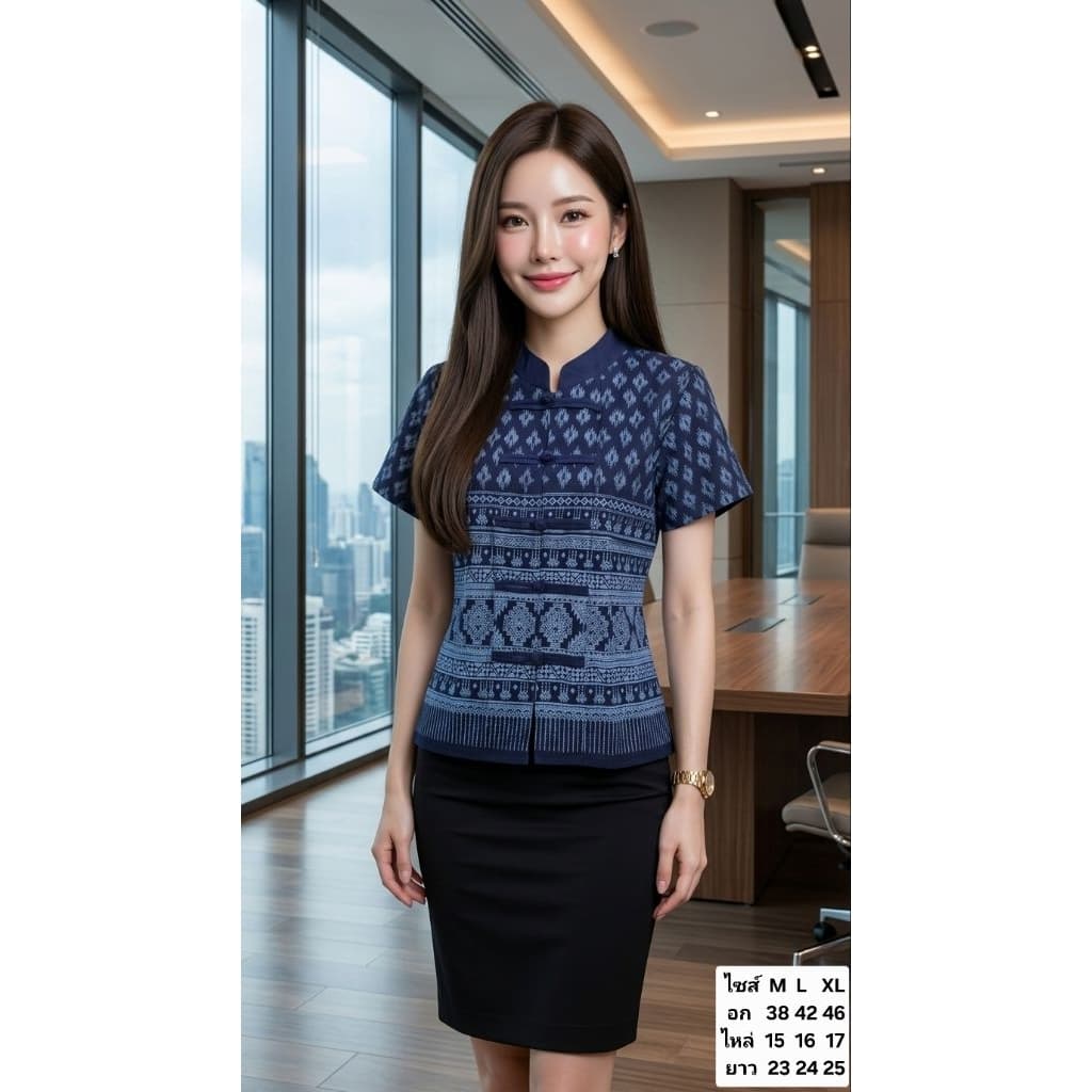 เสื้อคอจีนผ้าฝ้ายเชียงใหม่ รูปที่ 1