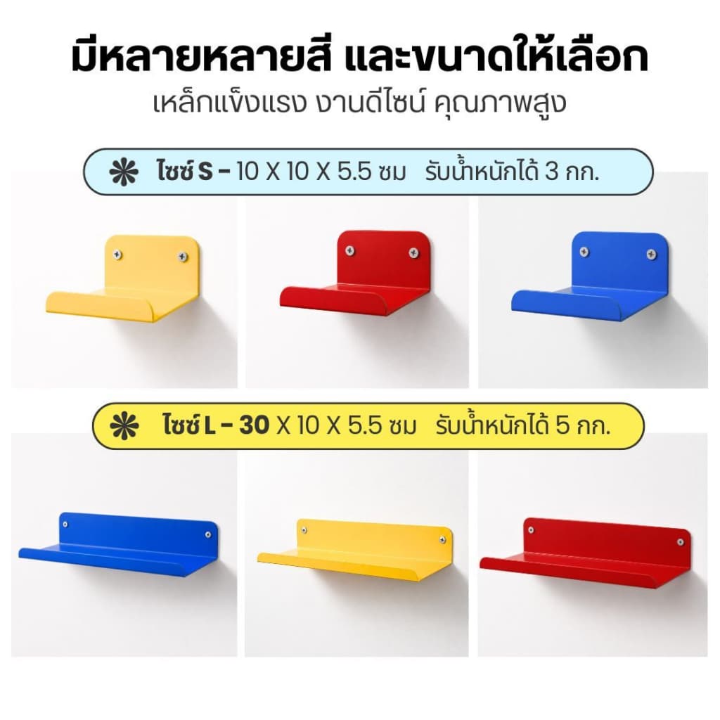 Jingjaihome เฟอร์นิเจอร์ ชั้นวางเหล็กติดผนังSUNNY WALL SHELF รูปที่ 4