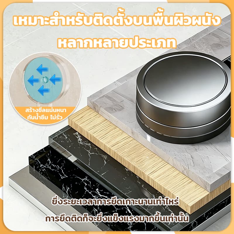 ชั้นวางของในห้องน้ำ 30/40/50/60ซม ชั้นวางแบบดูด ชั้นวางเจลอาบน้ำ ไม่ต้องใช้กาว การดูดซับด้วยถ้วยดูด รูปที่ 9