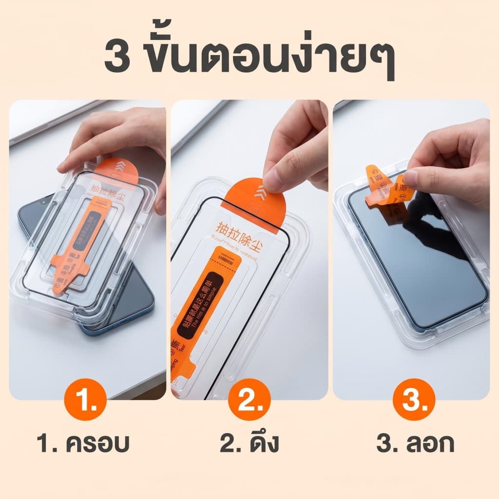 17 16 15 14 13 12 11 Pro Max Plus Air 9H เต็มจอ HD ใส กันรอย กันกระแทก ติดง่าย รูปที่ 4