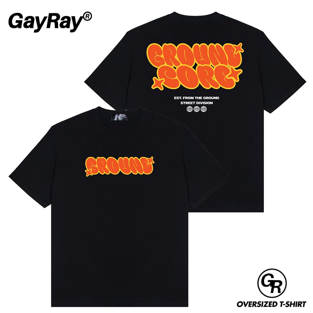 GayRay ⎰Ground Core⎱ เสื้อยืดโอเวอร์ไซส์ Cotton 100% นุ่่ม ใส่สบาย รูปที่ 1
