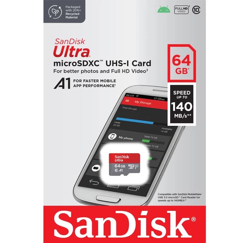 Sandisk Ultra Micro SDCard 32GB/64GB/128GB Class10 A1 เมมโมรี่การ์ด TF Card แท๊บเล็ต Tablet รูปที่ 6