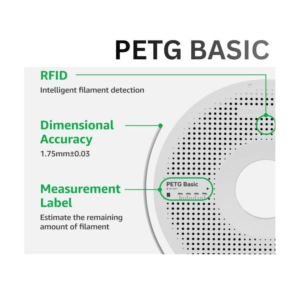 เส้นพลาสติก PETG Basic มี RFID 1Kg with Reusable Spool Bambu PETG Basic รูปที่ 4