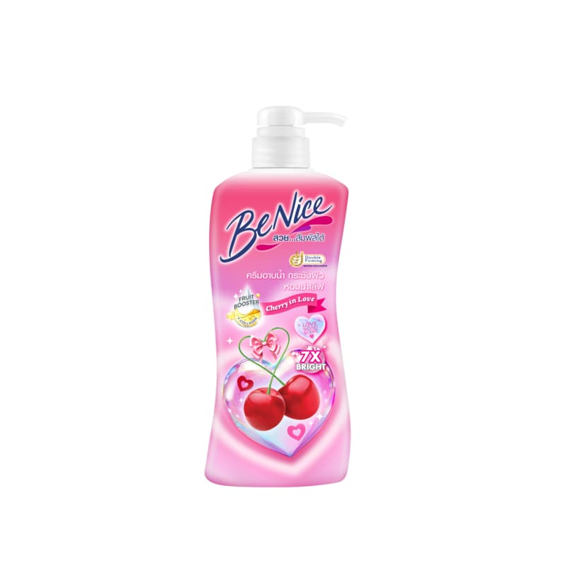 BeNice บีไนซ์ เชอร์รี่ อินเลิฟ ชาวเวอร์ ครีม ขวดปั๊ม 400 มล., สีชมพู, กลิ่นหอมหวาน ติดผิวยาวนาน24ชม. รูปที่ 2