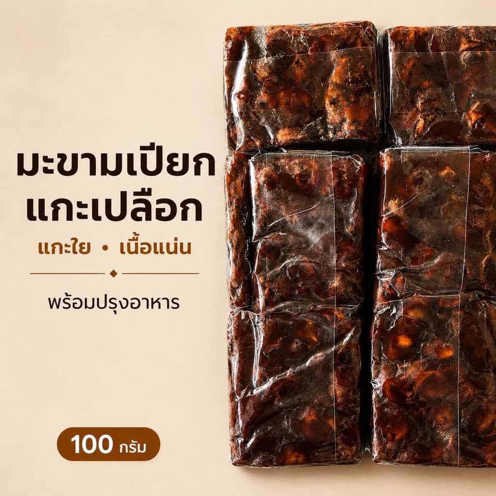 มะขามเปียกแกะเปลือก 100 กรัม เนื้อแน่น มะขามใหม่ พร้อมปรุงอาหาร รูปที่ 2
