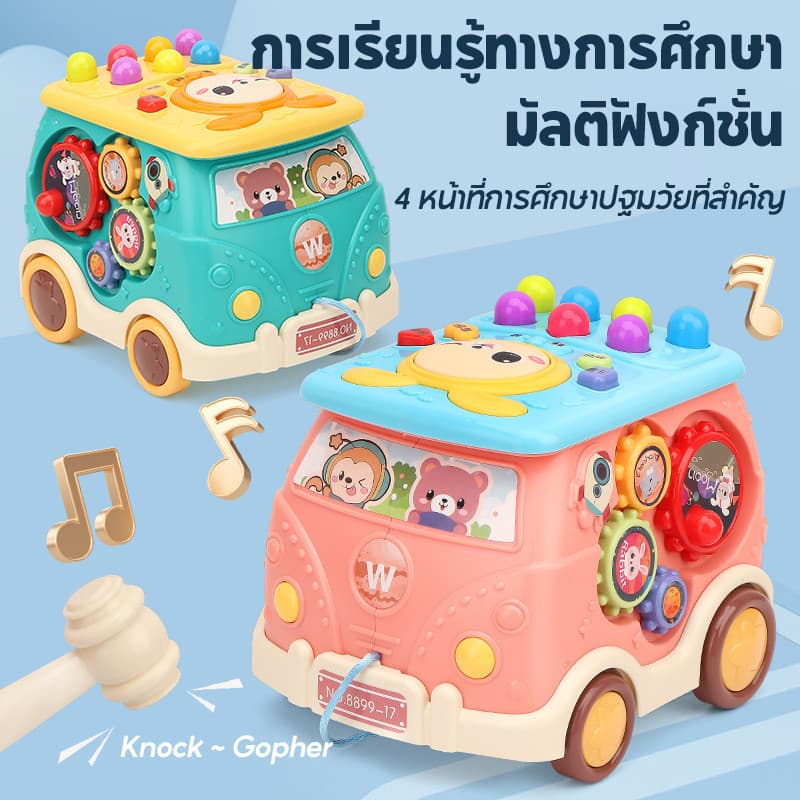 กล่องกิจกรรมเด็ก 6 ด้าน 12 in 1 ของเล่นเสริมพัฒนาการ ของเล่นดนตรีเด็ก มีเสียงเพลง ไฟกระพริบ ฝึกทักษะและจินตนาการ รูปที่ 2