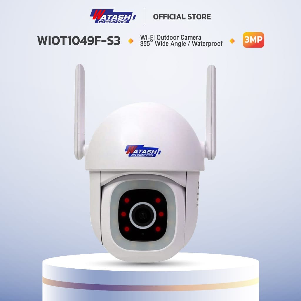 WATASHI กล้อง Wi-Fi PTZ รุ่น WIOT1049F-S3 บันทึกภาพ 3 MP ภาพสี 24 ชม. AI ตรวจจับร่างกาย,เสียงไซเรน,ติดตั้งภายนอก IP65 รูปที่ 1