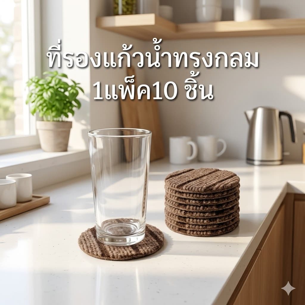 Q house ที่รองแก้วน้ำ ทรงกลม แผ่นละ 5 บาท ที่รองแก้ว ที่รองชามเล็ก รูปที่ 2