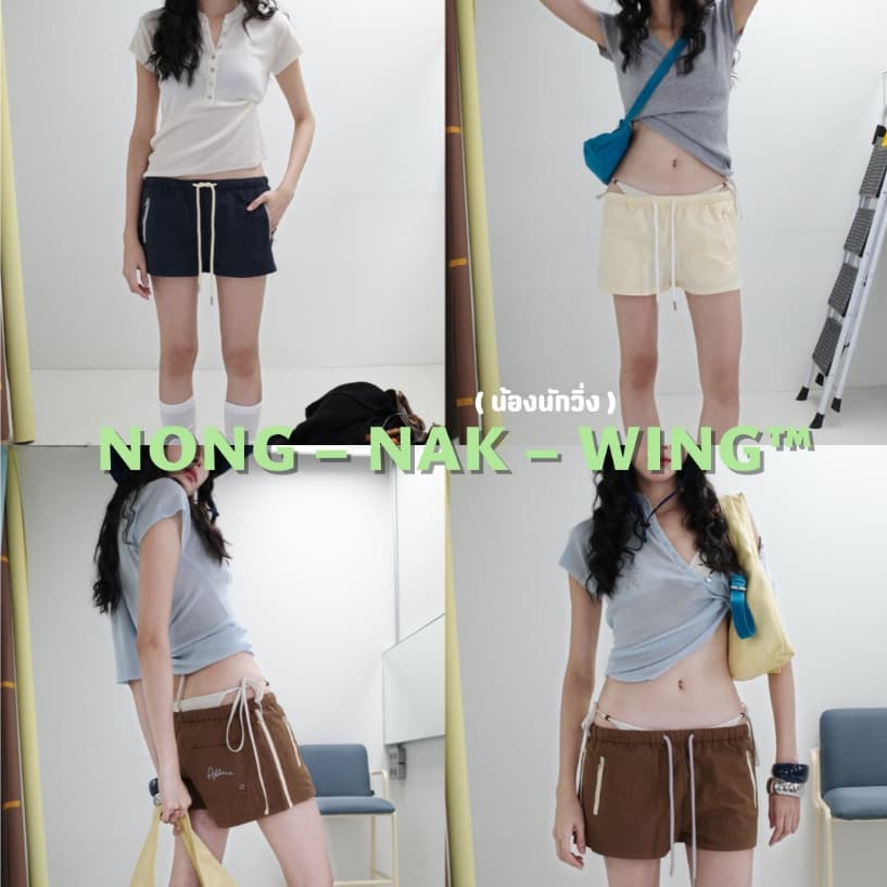 Akkara Studio - Nong nak wing short กางเกงขาสั้น ผ้าไนล่อน ไม่มีซับใน ดีไซน์เก๋ ใส่เที่ยว ใส่ทำกิจกรรมได้ รูปที่ 1