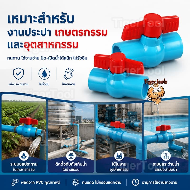 ถูกที่สุดมาดามก๊อก บอลวาล์ว​ PVC-U​ แบบสวม​ ผลิตจากวัตถุดิบที่มีคุณภาพ ทนทานต่อการใช้งาน รูปที่ 6