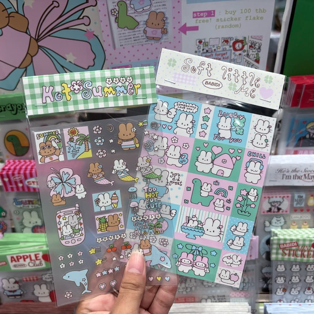 babidi : HOT SUMMER / สติกเกอร์ลายกระต่ายสีน้ำตาล รูปที่ 2