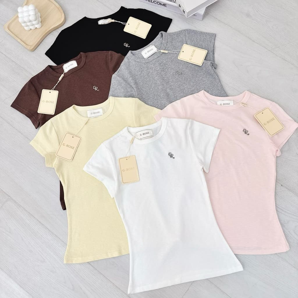 G-rose เสื้อยืดสีพื้น แต่งอะไหล่เงิน รูปที่ 6
