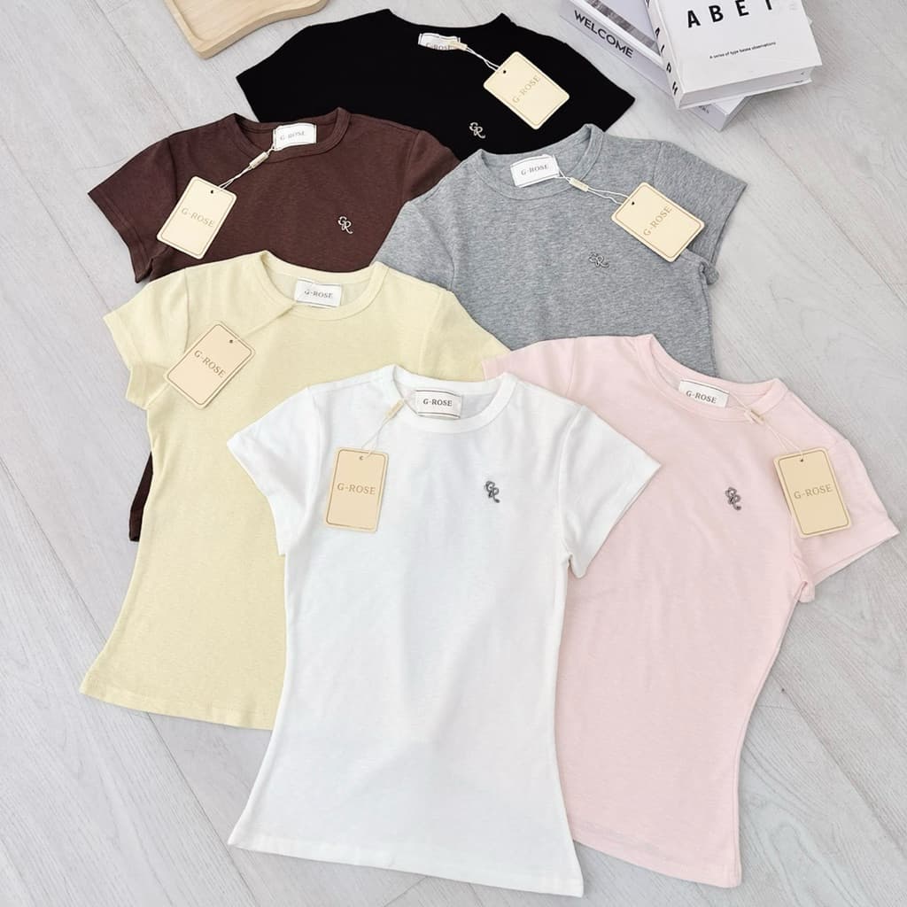 G-rose เสื้อยืดสีพื้น แต่งอะไหล่เงิน รูปที่ 8