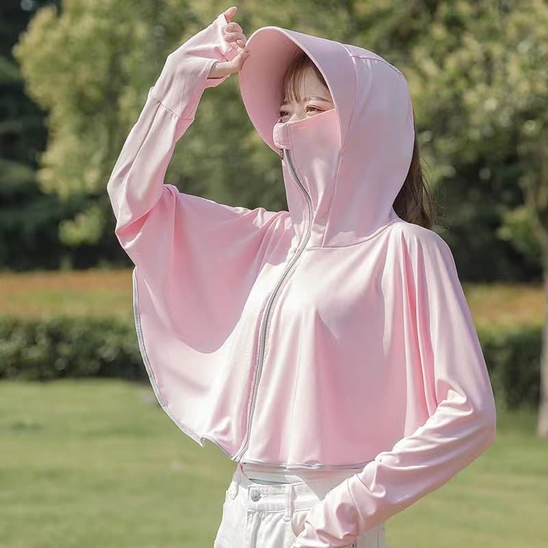 หมวกกันแดดสำหรับปั่นจักรยาน หมวกวิ่งออกกําลังกายผู้หญิง หมวกออกกําลังกายผู้หญิง ผ้าปิดหน้ากันแดดกัน ป้องกันแสงแดด ขับรถ รูปที่ 7