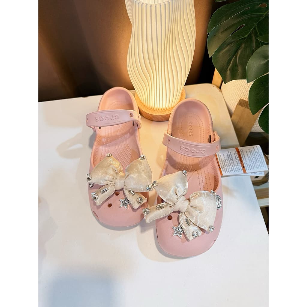 รองเท้าCrocs ทรงบัลเล่ต์ สีชมพู แท้เมคอินเวียดนาม ฟรีตัวติด!!! รูปที่ 3