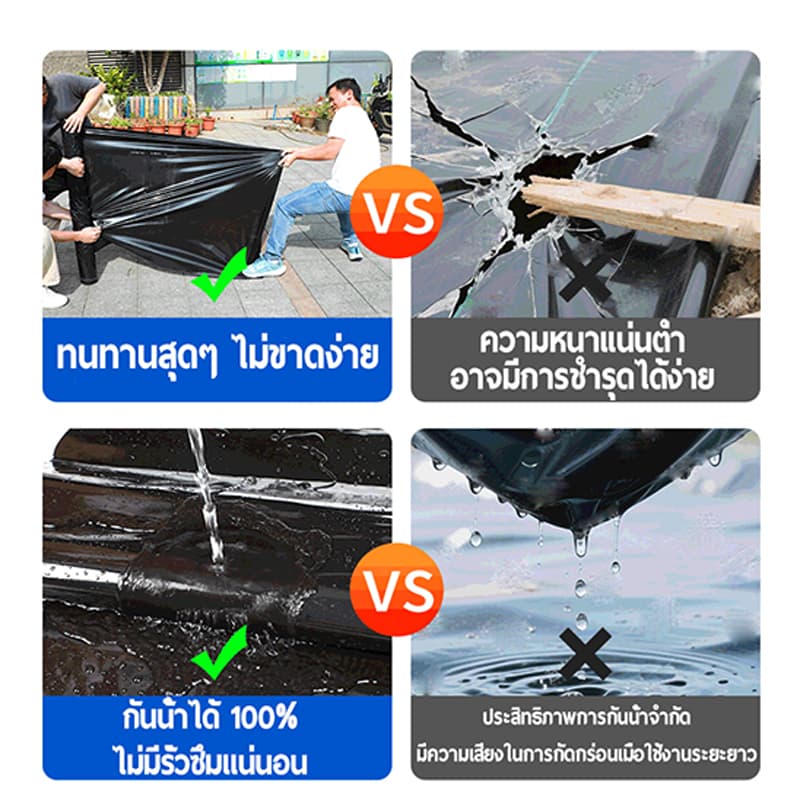 ผ้ายางปูบ่อปลา พลาสติกปูบ่อ ขนาด หนา 0.3/0.5mm สีดำ ผ้ายางปูบ่อ ปูบ่อน้ำ ปูบ่อปลา ผ้ายาง สระน้ำ โรงเรือน รูปที่ 2