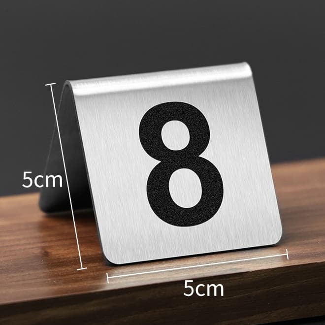 ป้ายหมายเลขโต๊ะสแตนเลส เบอร์โต๊ะ มี10ชิ้น Table Numbers Set 1-20 ป้ายตั้งโต๊ะ ป้ายบอกเลขโต๊ะสแตนเลส รูปที่ 7