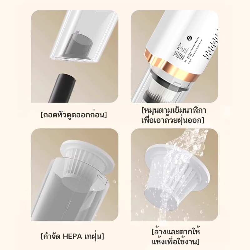 MEIYIJIA เครื่องดูดฝุ่นไร้สาย แรงดูดสูง เหมาะสำหรับอพาร์ทเมนท์ขนาดเล็ก เครื่องดูดฝุ่น รูปที่ 7