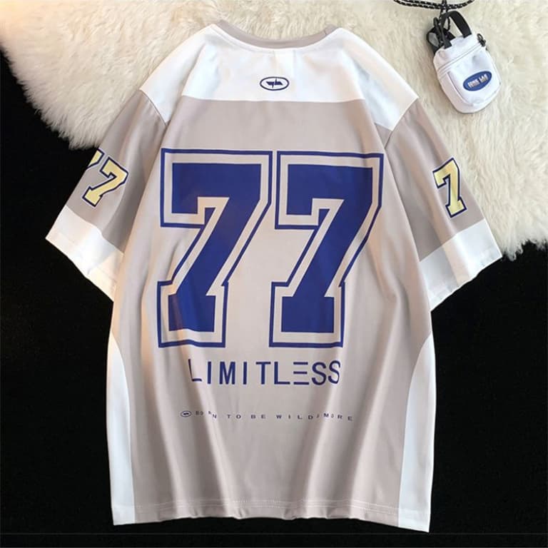เสื้อทรงสเก็ตผู้หญิง oversize เสื้อผ้าสาวอวบคนอ้วนไซส์ใหญ่ เสื้อโอเวอร์ไซส์เบสบอล วินเทจ กีฬาลําลองทรงหลวมสไตล์เกาหลี รูปที่ 9