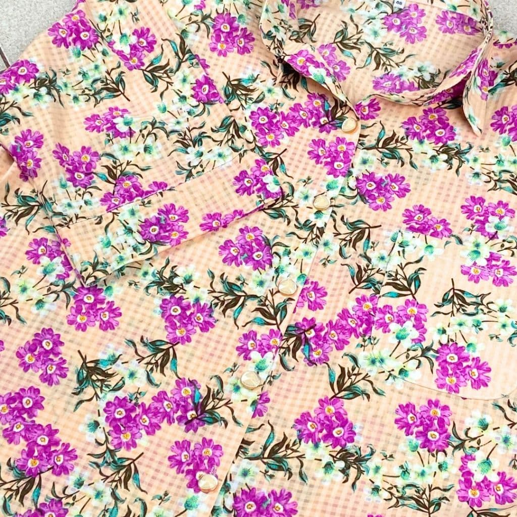 021 - 034 เสื้อแม่บ้าน เสื้อเชิ้ตหญิง เสื้อคนแก่ 40 42 44 46 48 50 52 ผ้าใส่สบาย100% ไม่หด รีดไม่อยาก เบาสบาย รูปที่ 8