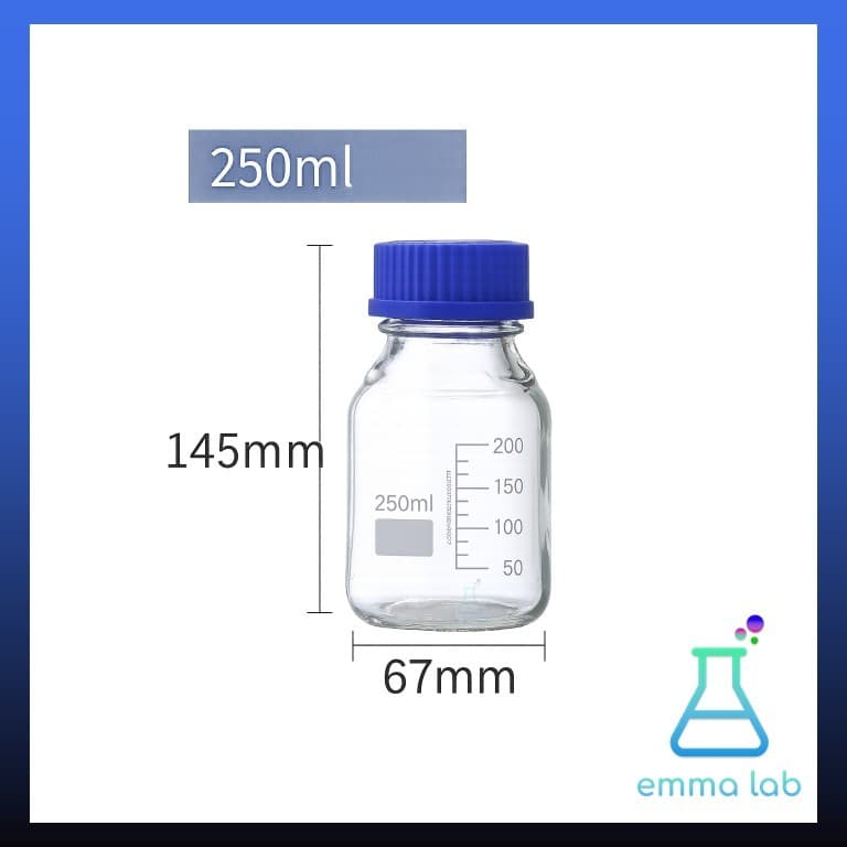 ขวดแก้ว ขวดสารเคมี แบบฝาเกลียว ขนาด 250, 500,1000,2000ml, Duran Bottle / Reagent bottle, Glass Laboratory Bottle, Glass รูปที่ 7