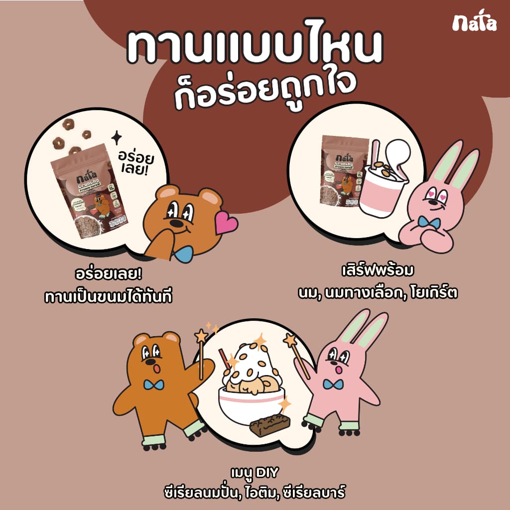 Nata Protein Cereal รส Chocolate นาต้า โปรตีนซีเรียล แพลนท์เบส รสช็อกโกแลต รูปที่ 5
