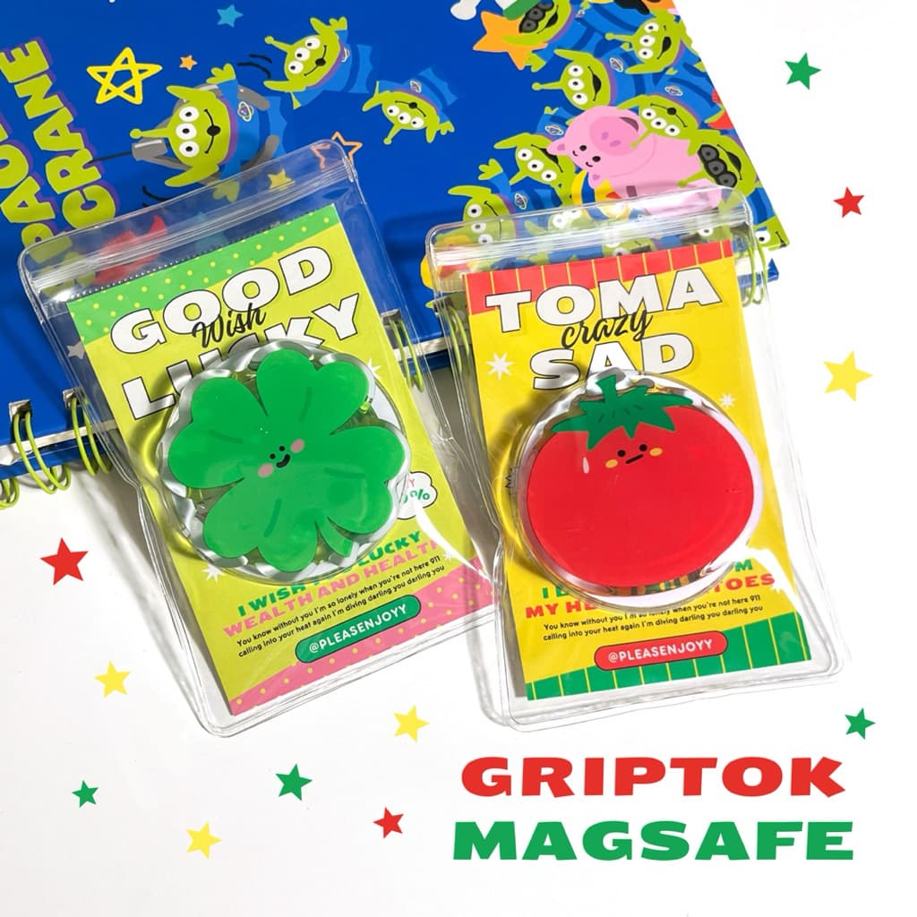 GRIPTOK magsafe กิ๊ฟต็อกแม่เหล็ก มะเขือเทศใบโคลเวอร์ อะคริลิคหนานูน *อ่านรายละเอียดก่อนสั่งซื้อ รูปที่ 1