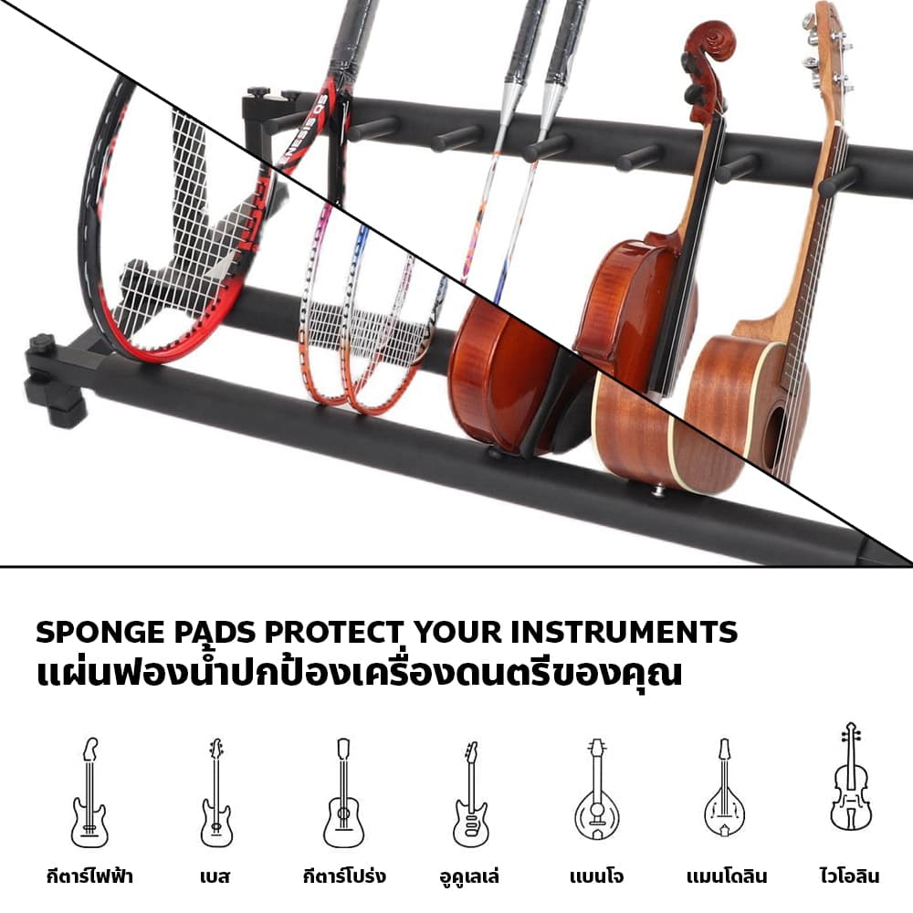 F2C ขาวางกีต้าร์ Guitar stand ขาตั้งกีตาร์ สีดำ พับเก็บได้พกพาสะดวก มีให้เลือกหลายขนาด รูปที่ 3