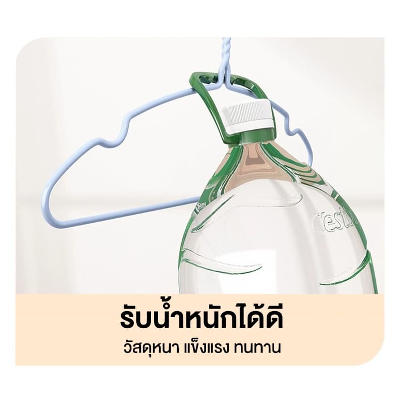 SPACEMADER โปรเด็ด!!ไม้แขวนเสื้อ ยางกันลื่น ไม้แขวน ราวตากผ้า ไม้แขวนผ้า ไม่เป็นสนิม รองรับได้ถึง 20 กก ใหม่ รูปที่ 6