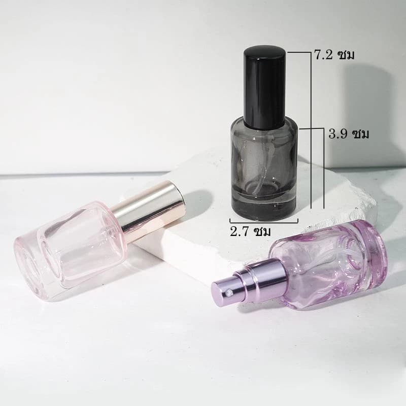 10ml ขวดกลมสเปรย์แก้วหนาพร้อมหัวสเปรย์และฝาปิด สวยหรู สีสวยมาก ขวดขนาดเล็กแบบพกพา สําหรับเดินทาง สร้างแบรนด์น้ำหอม รูปที่ 2
